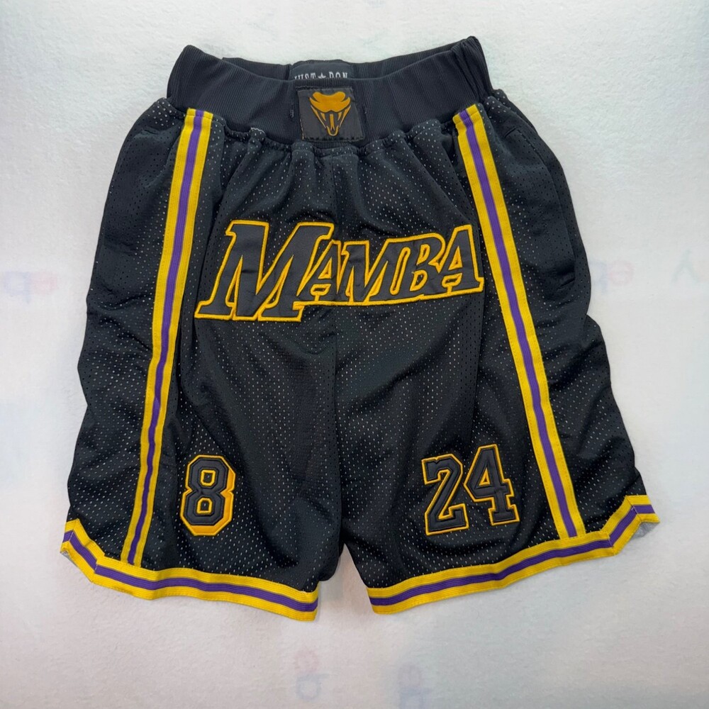 Just Don Kobe Bryant Mamba Basketball Shorts Mens Medium 8 24 Lakers Black Mesh
